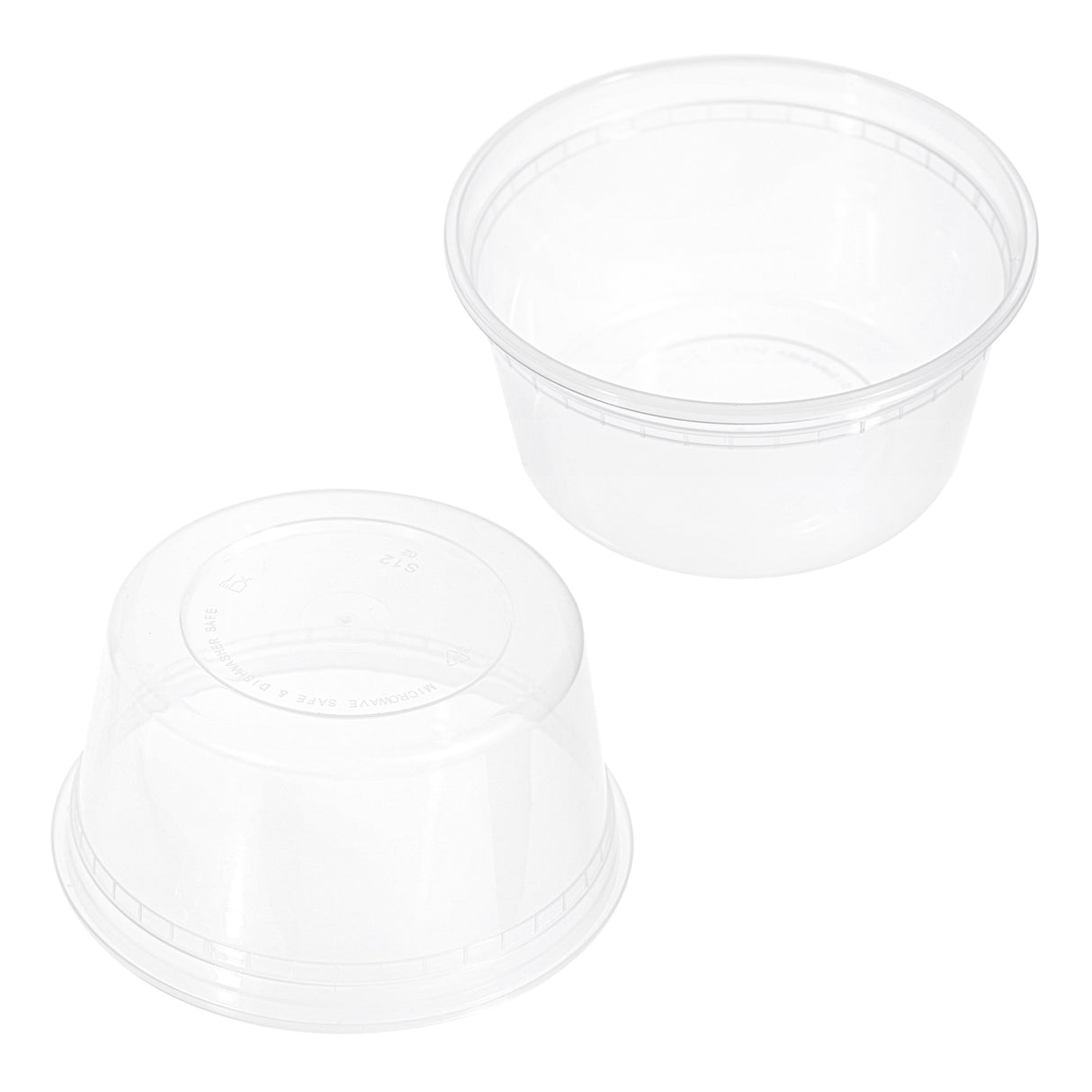 12-Pack 12 oz Clear Round Plastic Containers Deli Tubs - Ideal for Soup & Food Storage - Decodine