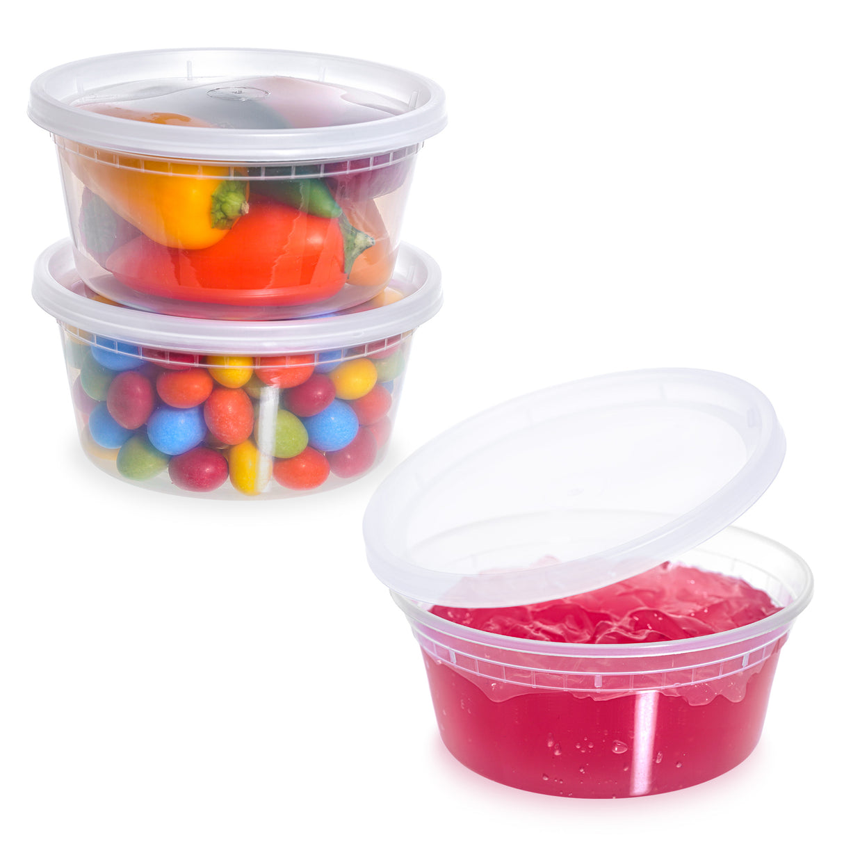 36-Pack 12 oz Clear Round Plastic Containers Deli Tubs - Ideal for Soup & Food Storage - Decodine