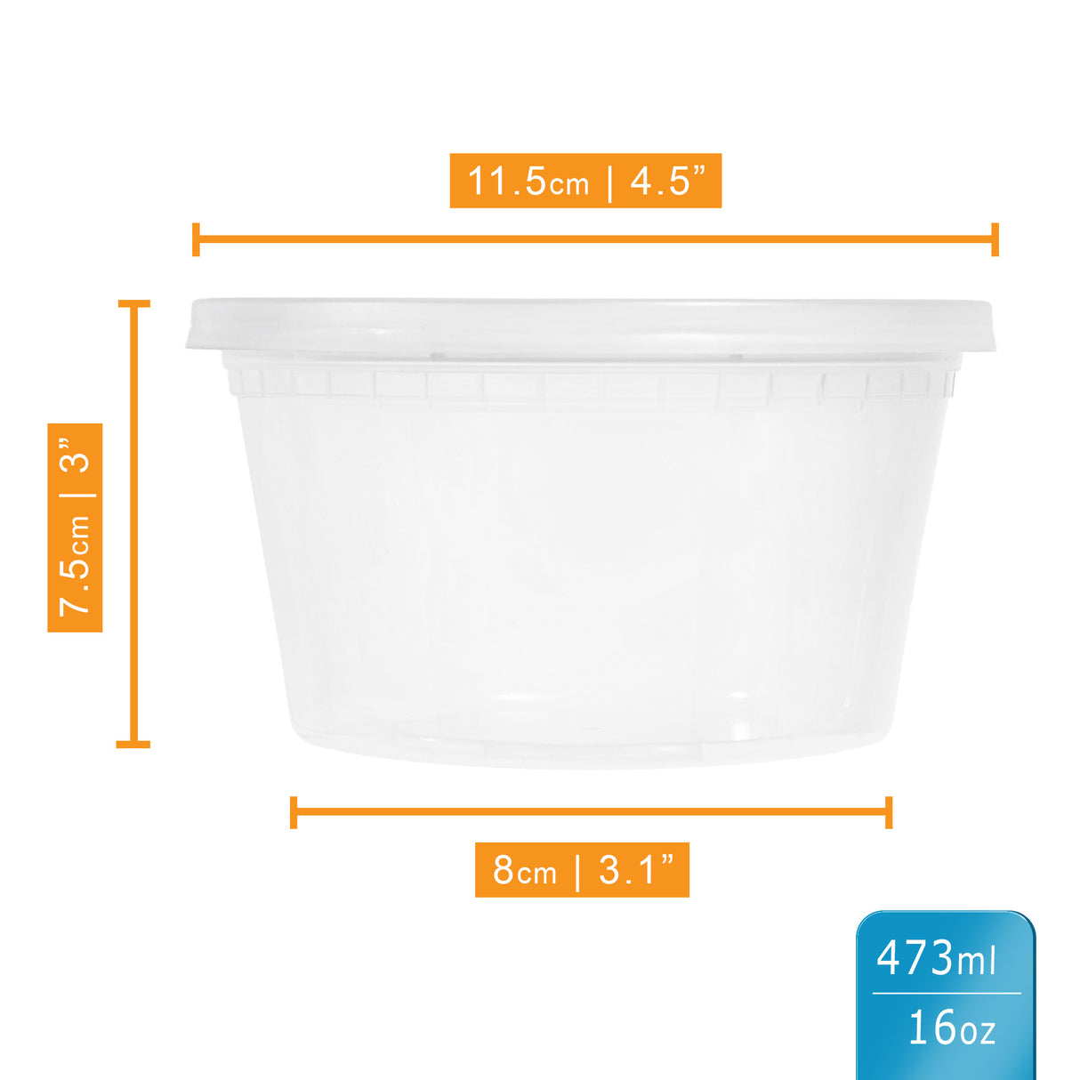 36-Pack 16 oz Clear Round Plastic Containers Deli Tubs - Ideal for Soup & Food Storage - Decodine