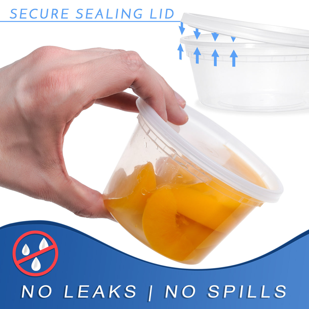 36-Pack 16 oz Clear Round Plastic Containers Deli Tubs - Ideal for Soup & Food Storage - Decodine