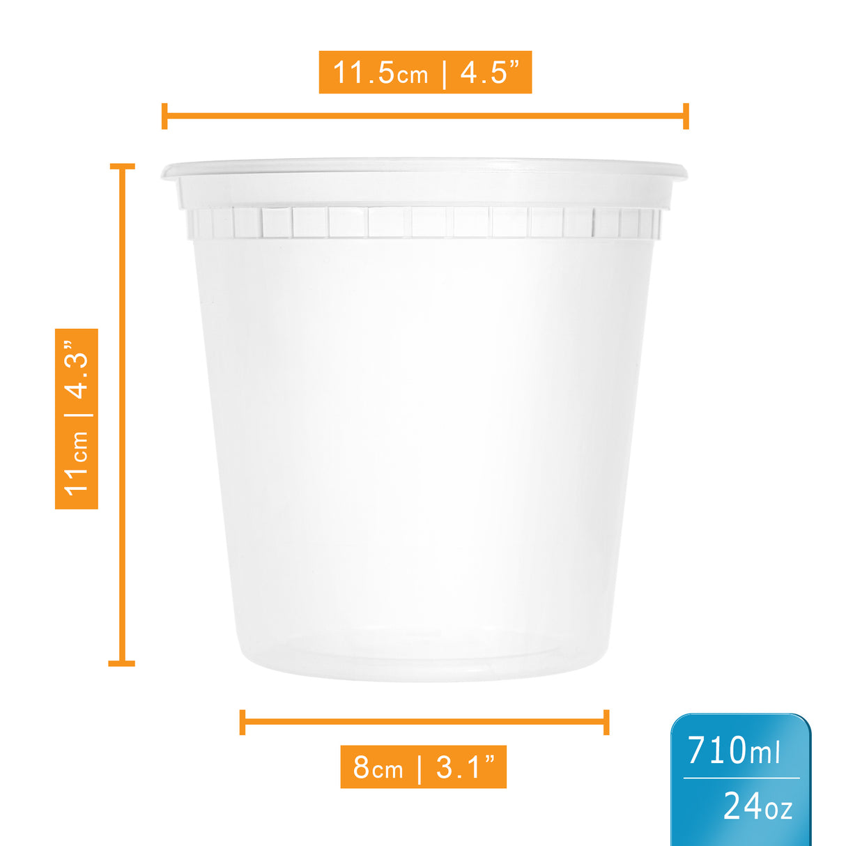 36-Pack 24 oz Clear Round Plastic Containers Deli Tubs - Ideal for Soup & Food Storage - Decodine