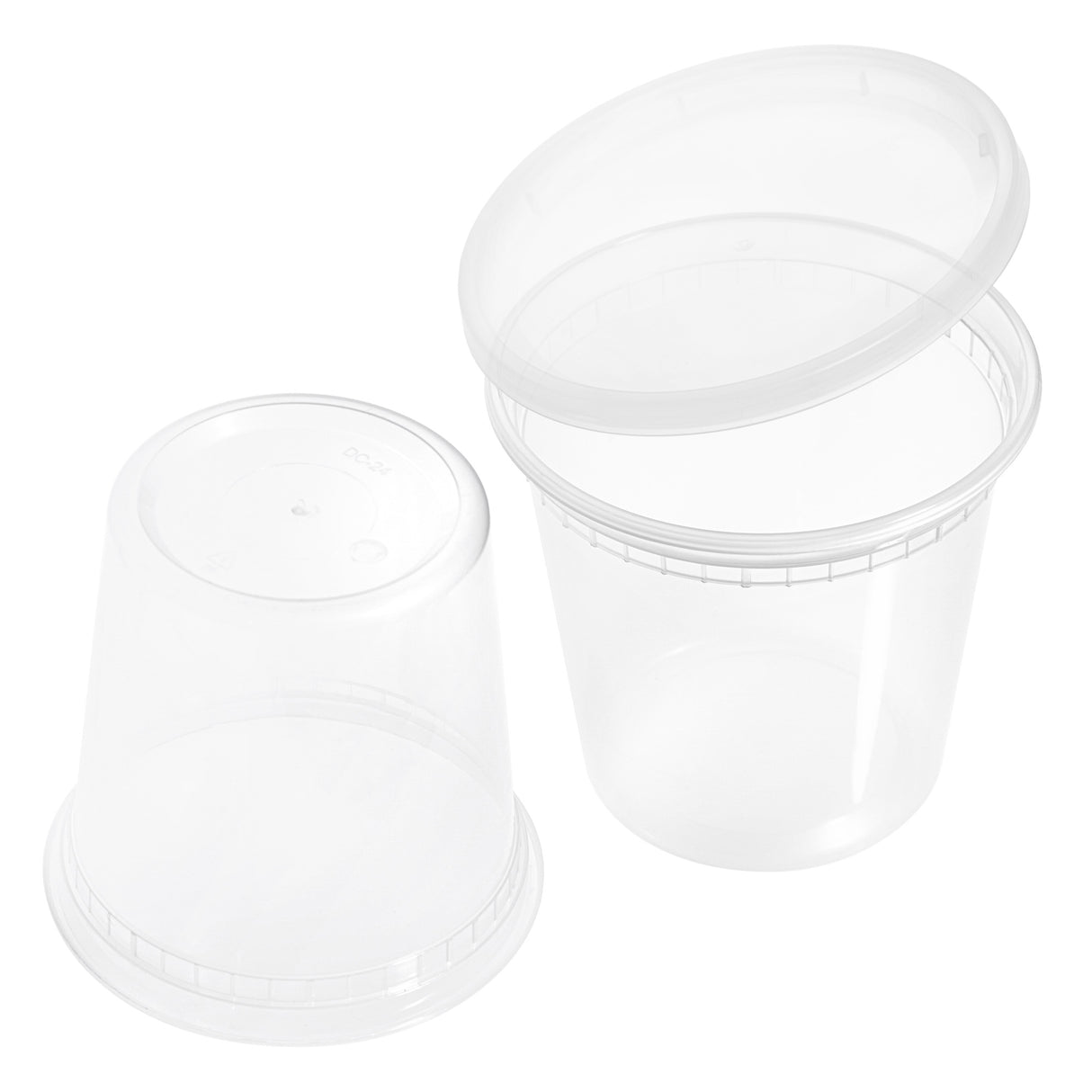 36-Pack 24 oz Clear Round Plastic Containers Deli Tubs - Ideal for Soup & Food Storage - Decodine