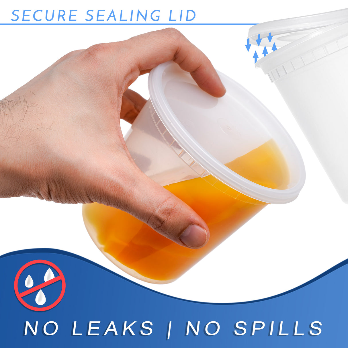 36-Pack 24 oz Clear Round Plastic Containers Deli Tubs - Ideal for Soup & Food Storage - Decodine