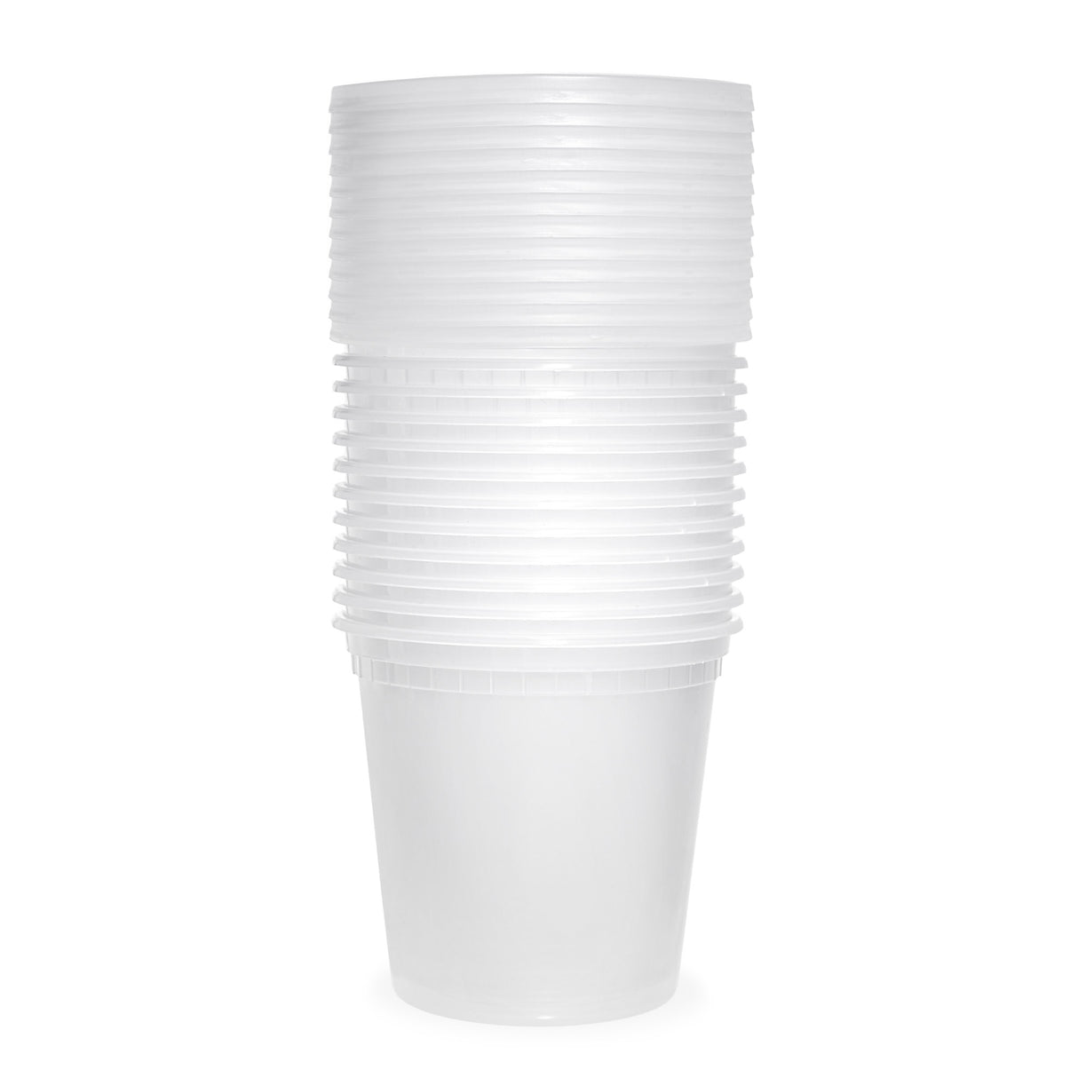 36-Pack 24 oz Clear Round Plastic Containers Deli Tubs - Ideal for Soup & Food Storage - Decodine