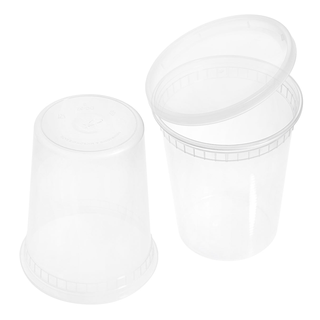 36-Pack 32 oz Clear Round Plastic Containers Deli Tubs - Ideal for Soup & Food Storage - Decodine