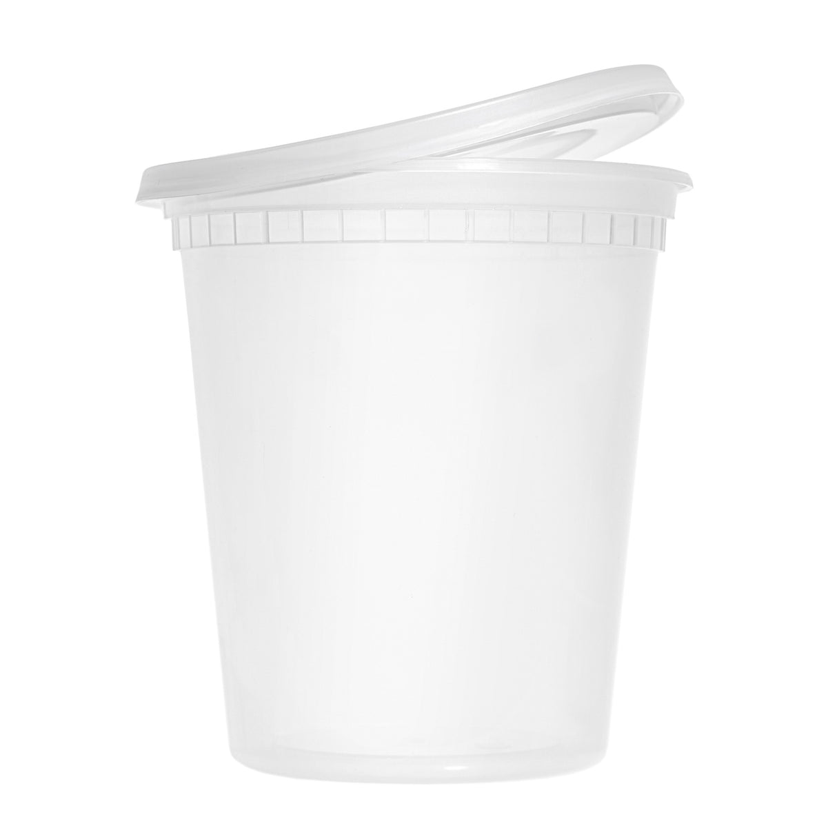 12-Pack 32 oz Clear Round Plastic Containers Deli Tubs- Ideal for Soup & Food Storage - Decodine