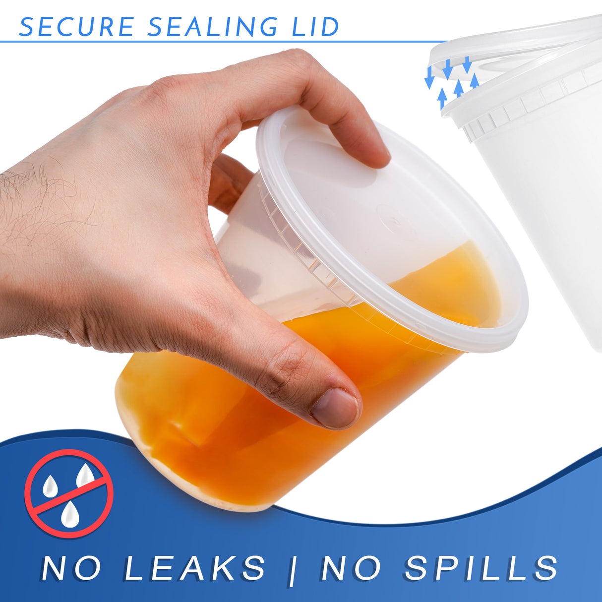 12-Pack 32 oz Clear Round Plastic Containers Deli Tubs- Ideal for Soup & Food Storage - Decodine