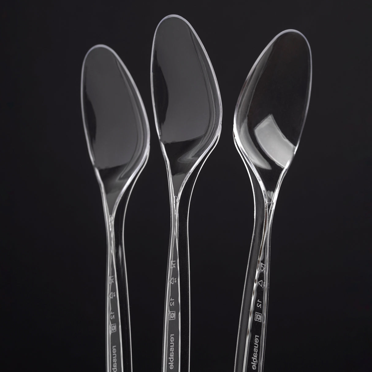 100 Pack Reusable Clear Plastic Spoons - Dishwasher and Microwave Safe - Decodine