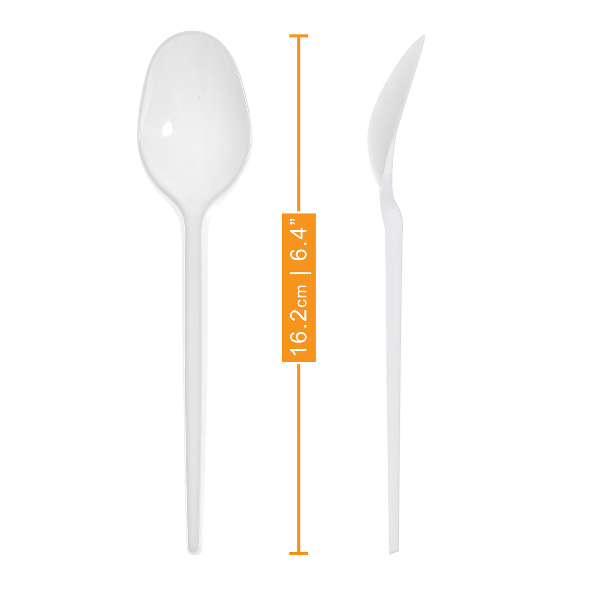 100 Pack Reusable White Plastic Spoons - Dishwasher and Microwave Safe - Decodine