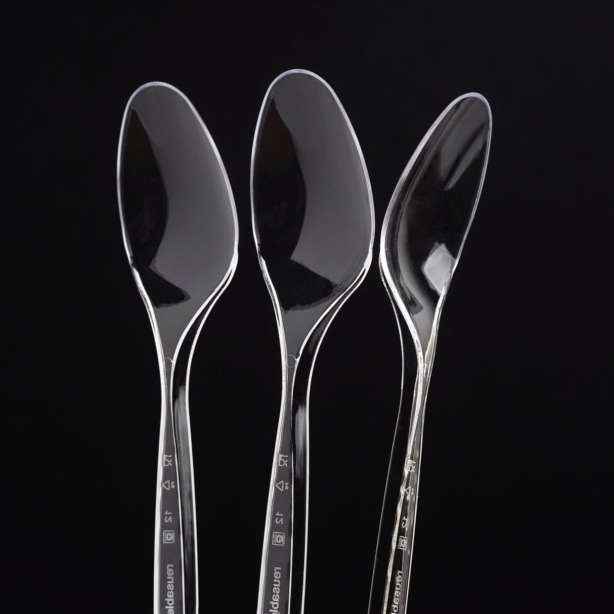 100 Pack Reusable Clear Plastic Tea Spoons/Dessert - Dishwasher and Microwave Safe - Decodine