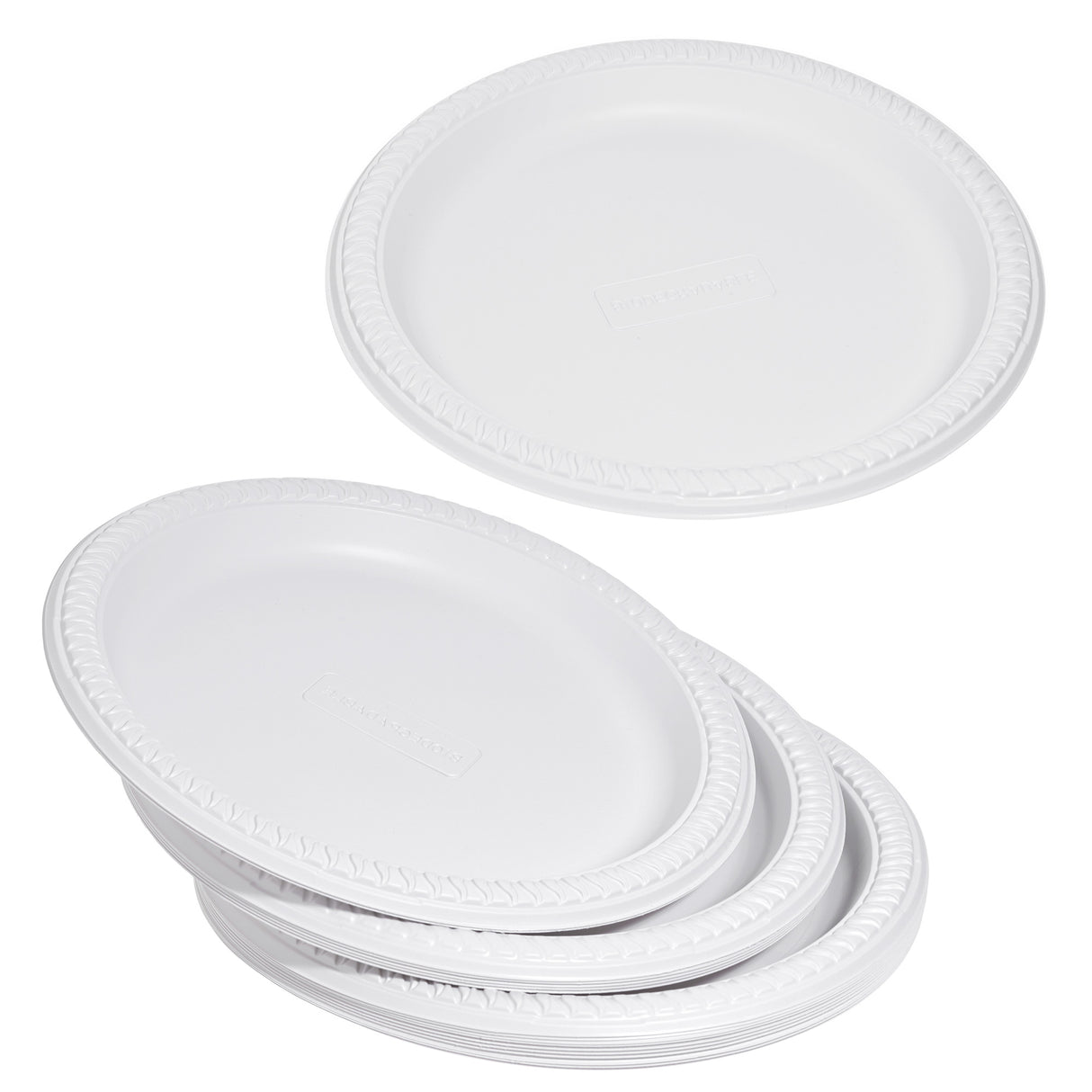 Eco-Friendly 150 Pc White Party Set Serves 25 People - 7-Inch Plates, 10-Inch Plates, 12oz Cups, Spoons, Forks, Knives - Made of Cornstarch - Decodine