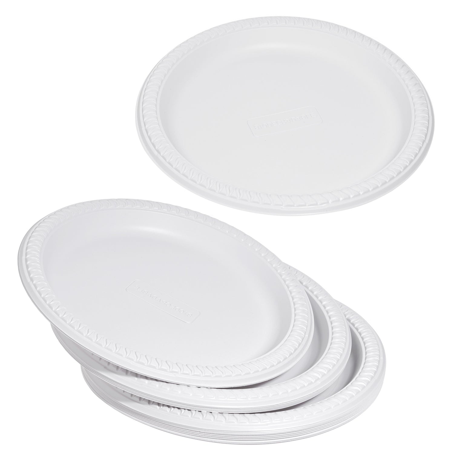 Eco-Friendly 150 Pc White Party Set Serves 25 People - 7-Inch Plates, 10-Inch Plates, 12oz Cups, Spoons, Forks, Knives - Made of Cornstarch - Decodine