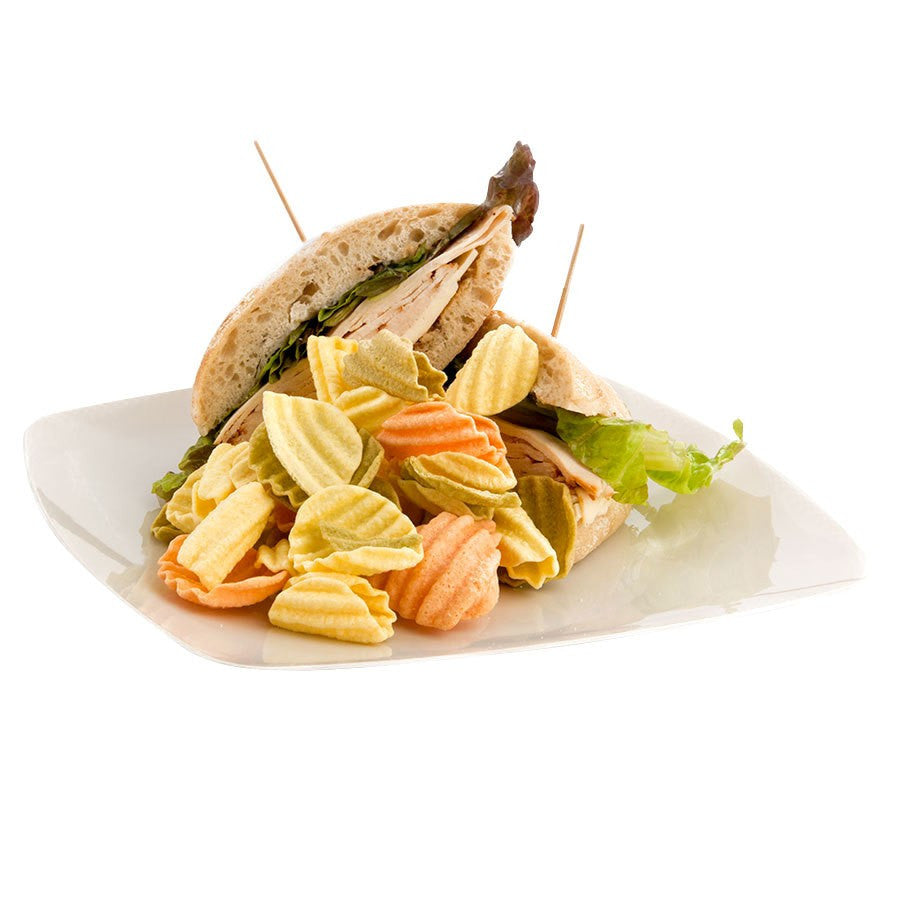 10 Pack 10" Square Plastic Ivory Dinner Plates - Decodine