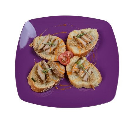 10 Pack 10" Square Plastic Purple/Mauve Dinner Plates - Decodine