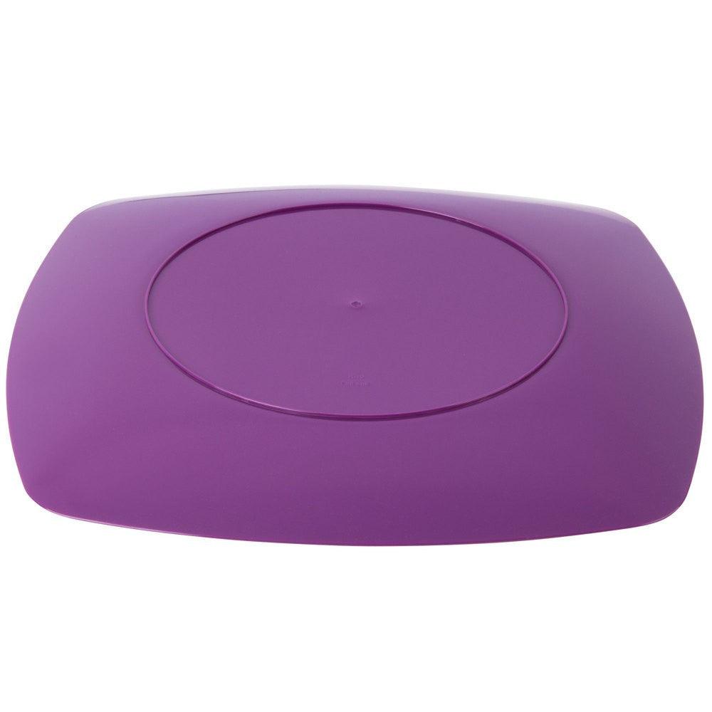 10 Pack 10" Square Plastic Purple/Mauve Dinner Plates - Decodine