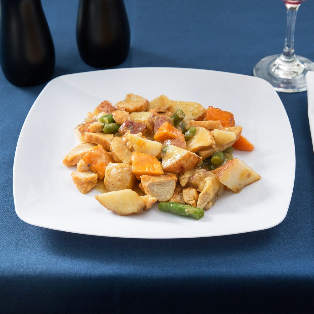 10 Pack 10" Square Plastic White Dinner Plates - Decodine