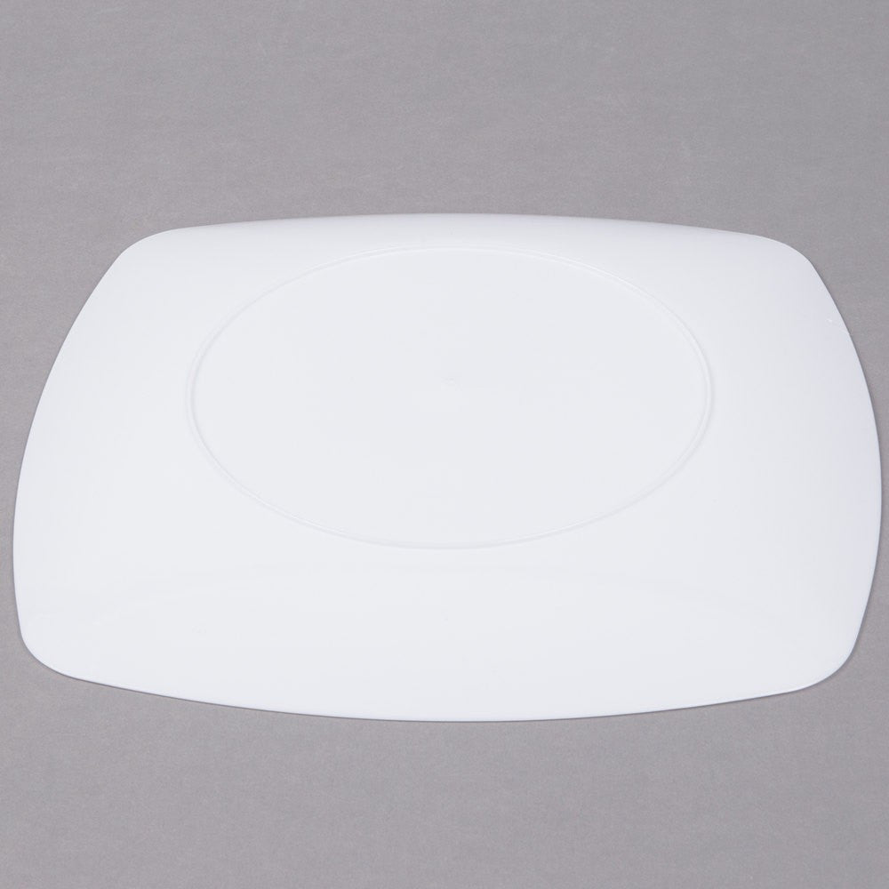 10 Pack 10" Square Plastic White Dinner Plates - Decodine