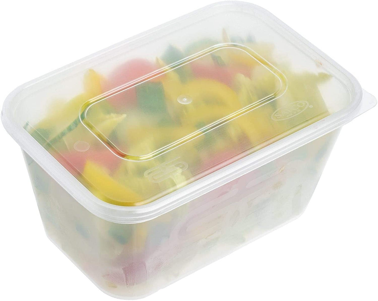 10 Pack 1000ml Rectangular Plastic Containers with Lids - Decodine