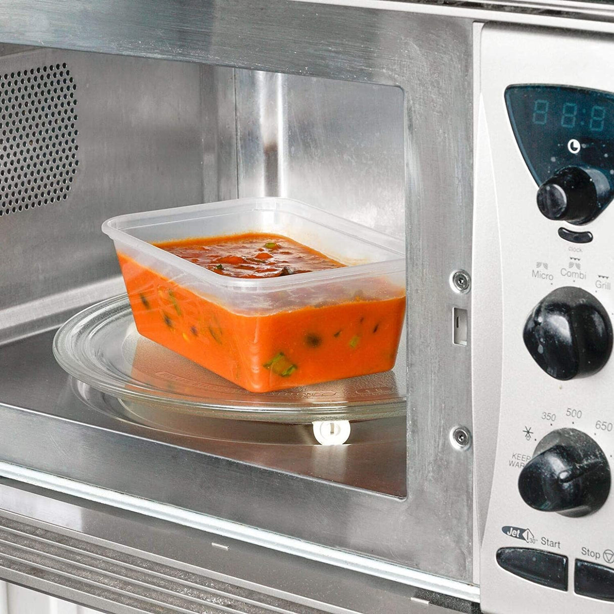 10 Pack 1000ml Rectangular Plastic Containers with Lids - Decodine