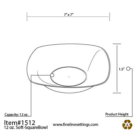 10 Pack 12oz Square Plastic Ivory Soup Bowls - Decodine