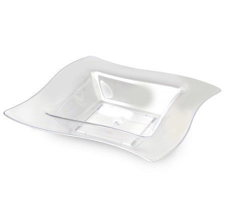 10 Pack 12oz Square Wavy Clear Plastic Soup Bowl - Decodine