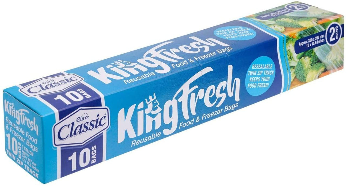 10 Pack 13" x 15.5" Plastic 'Double' Zipped Grip 'n Seal Food Storage Bags - Decodine