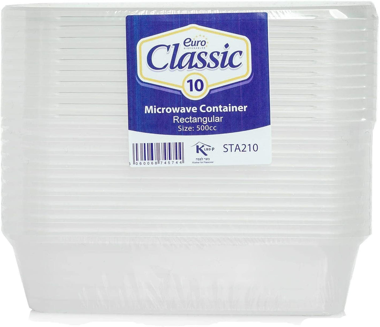 10 Pack 500ml Rectangular Plastic Containers with Lids - Decodine