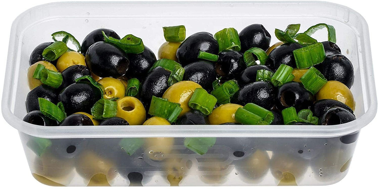 10 Pack 500ml Rectangular Plastic Containers with Lids - Decodine