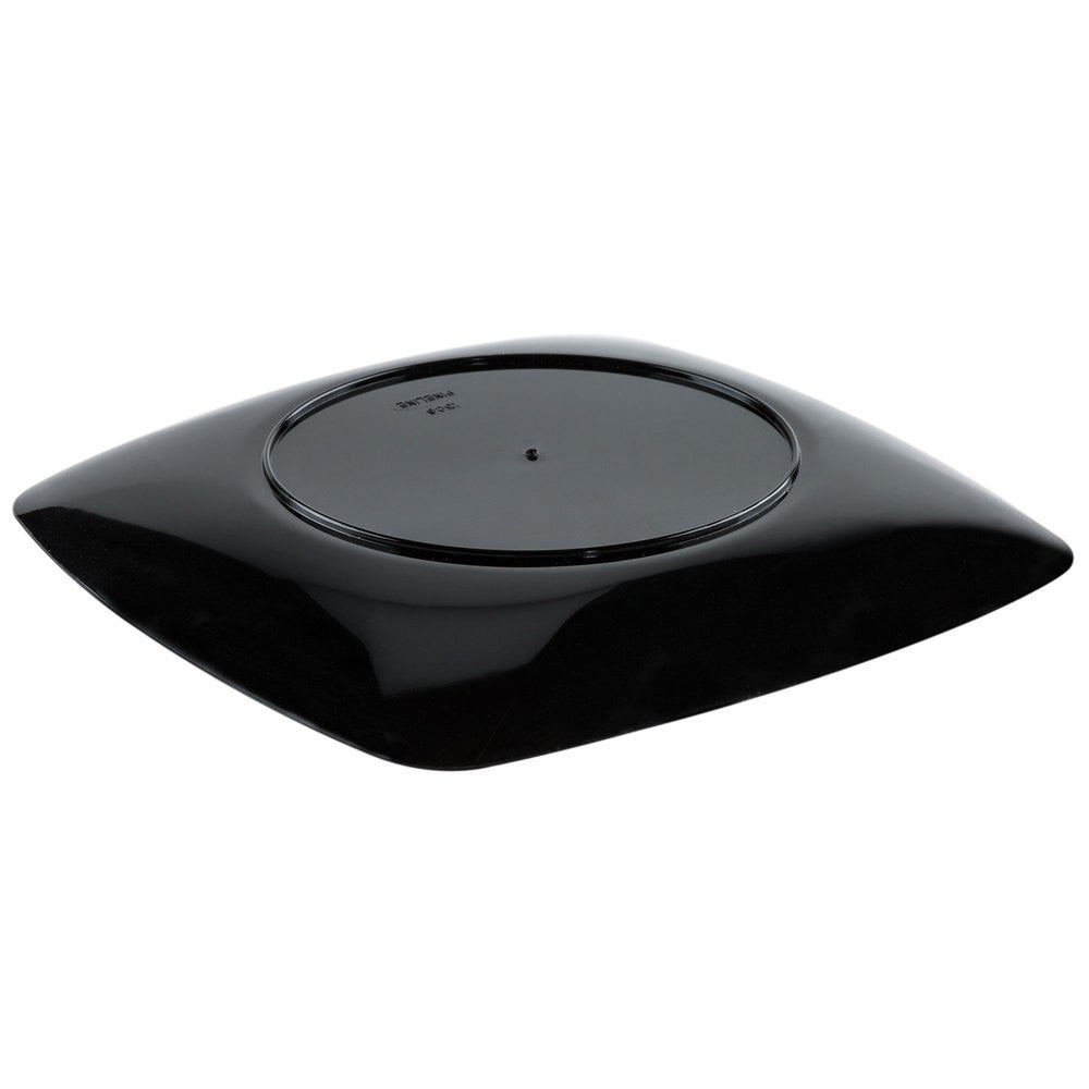 10 Pack 5.5" Square Plastic Black Dessert Plates - Decodine