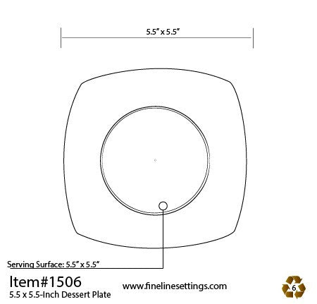 10 Pack 5.5" Square Plastic Green Dessert Plates - Decodine