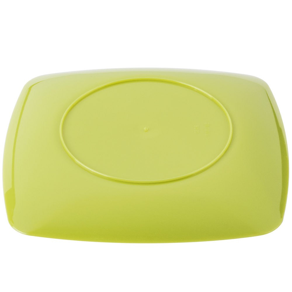 10 Pack 5.5" Square Plastic Green Dessert Plates - Decodine