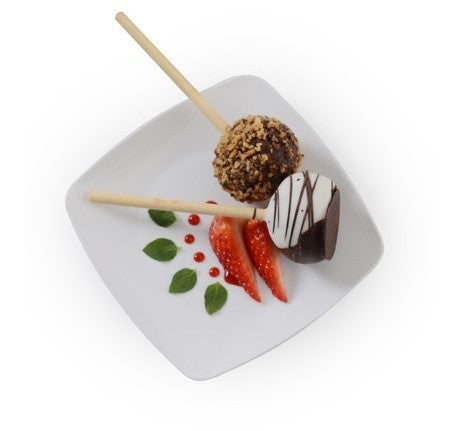 10 Pack 5.5" Square Plastic Ivory Dessert Plates - Decodine