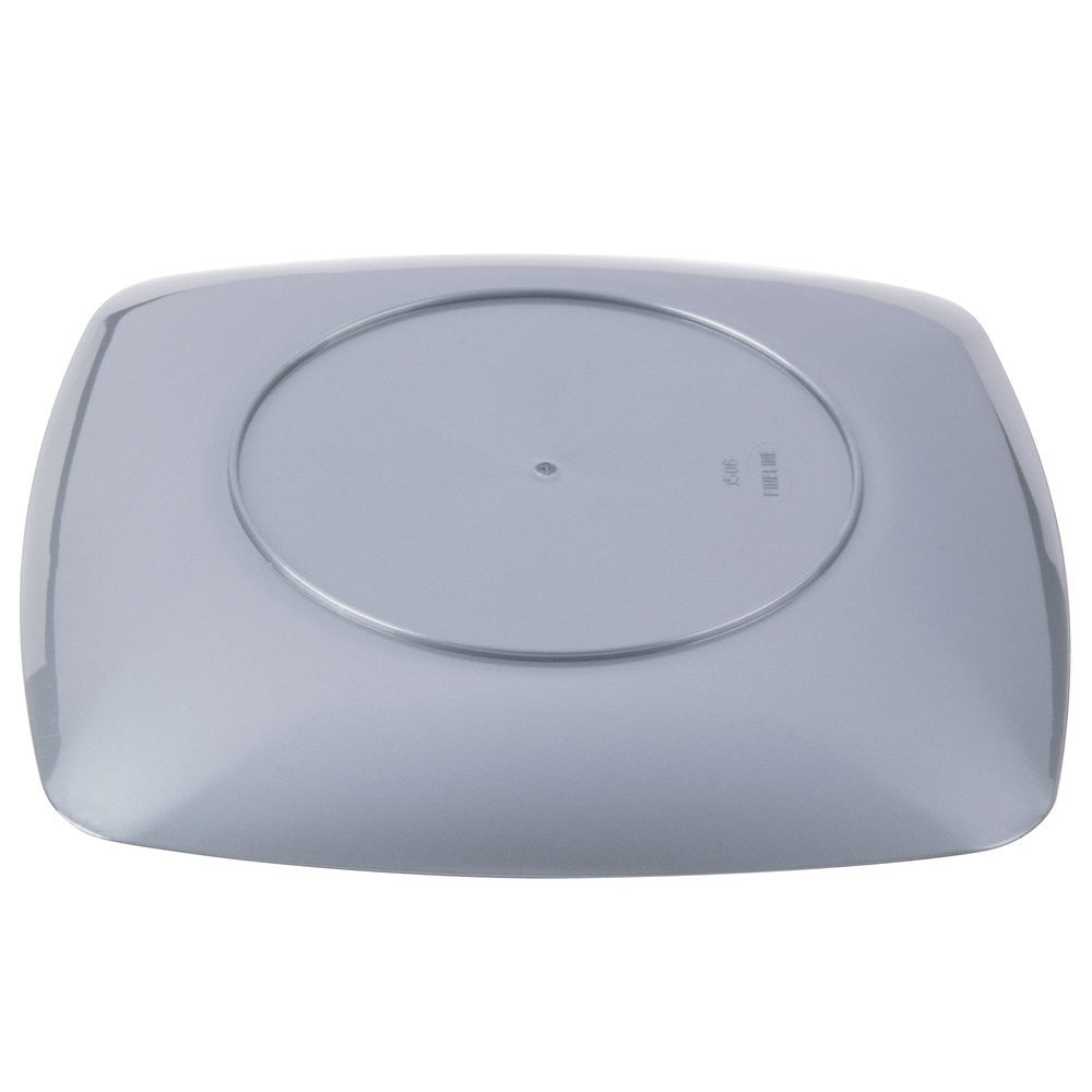 10 Pack 5.5" Square Plastic Silver Dessert Plates - Decodine