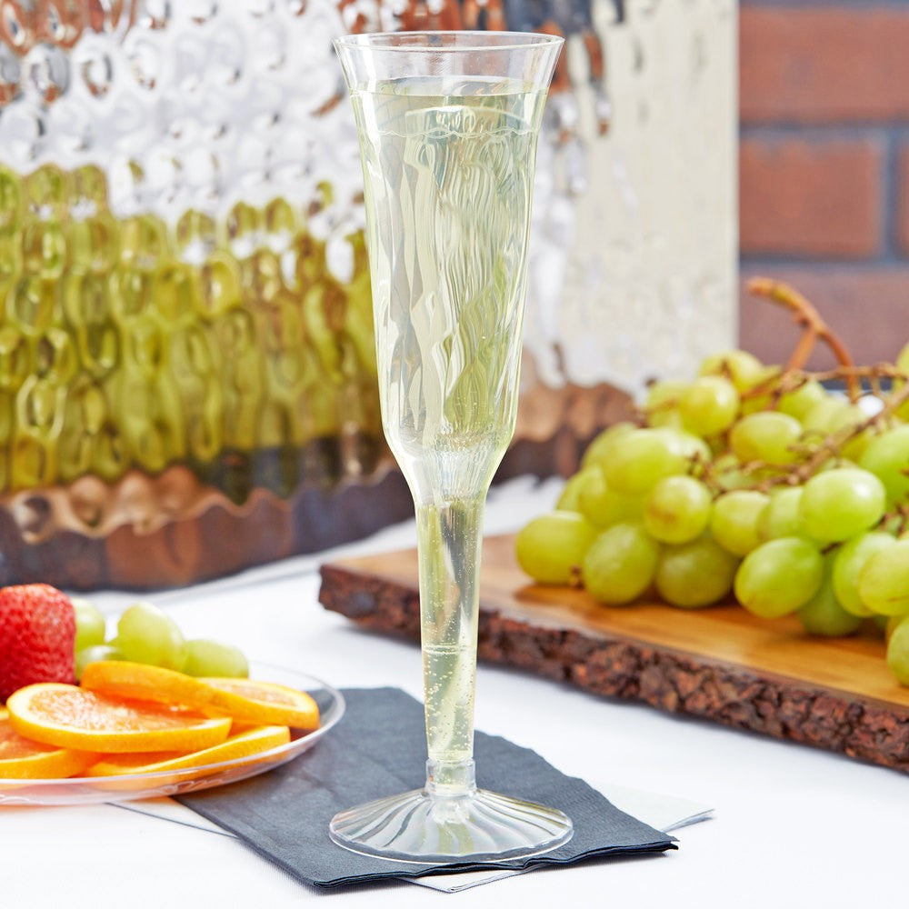 10 Pack 5oz Plastic Champagne Flutes (2-Piece) - Decodine