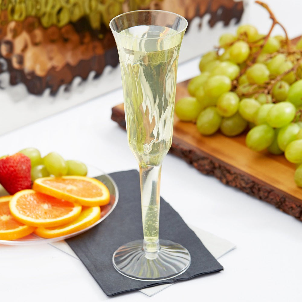 10 Pack 5oz Plastic Champagne Flutes (2-Piece) - Decodine