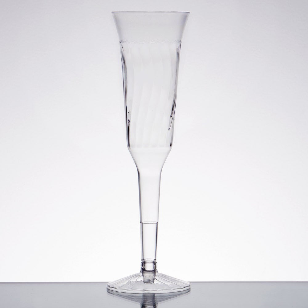 10 Pack 5oz Plastic Champagne Flutes (2-Piece) - Decodine