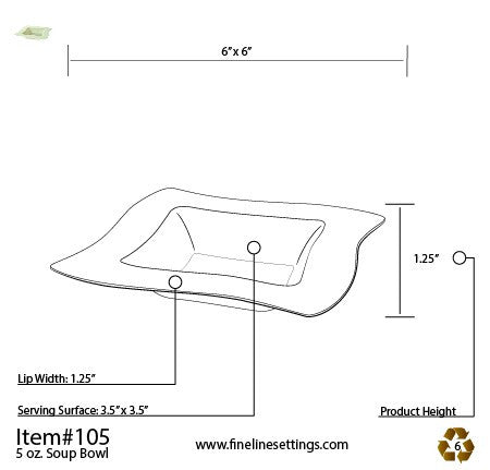 10 Pack 5OZ Square Wavy White Dessert Bowl - Decodine