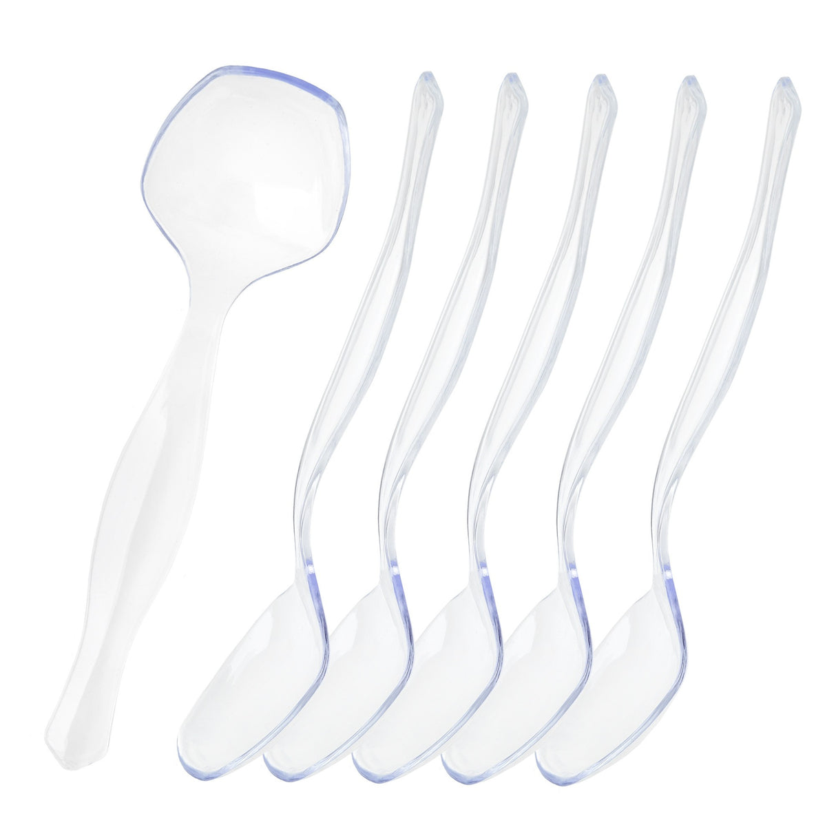 10 Pack 7.5" Clear Plastic Serving Spoons - Decodine