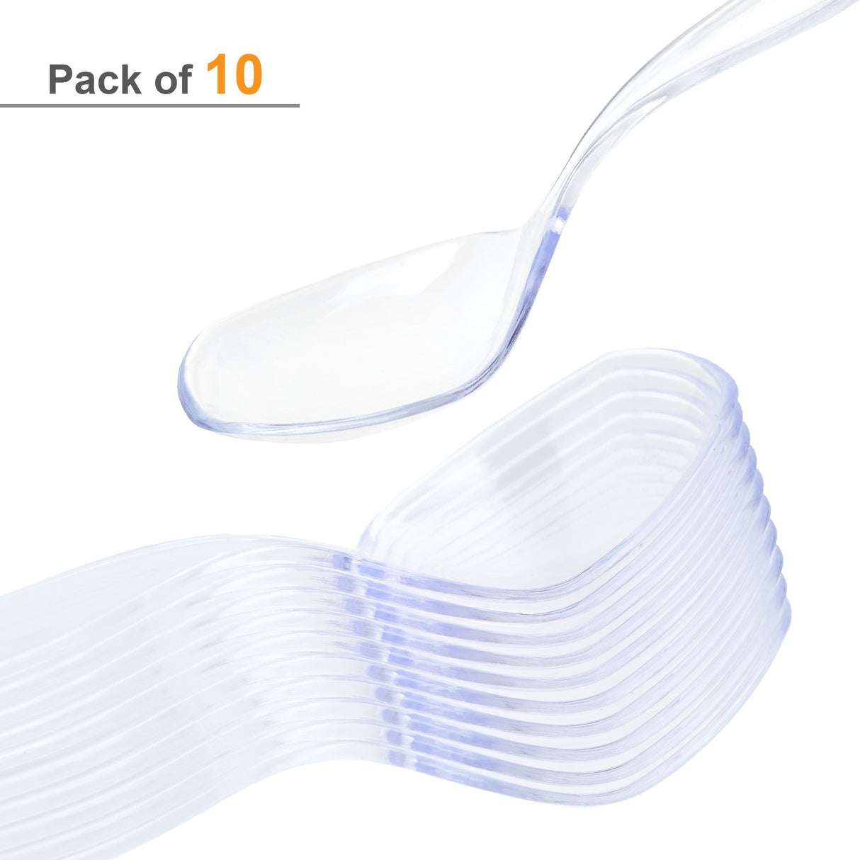 10 Pack 7.5" Clear Plastic Serving Spoons - Decodine