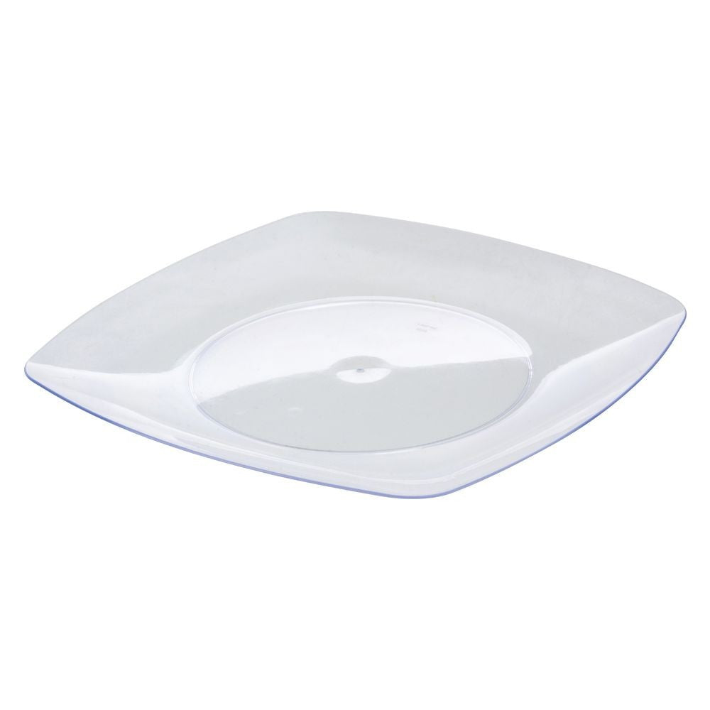 10 Pack 7.5" Square Plastic Clear Salad Plates - Decodine