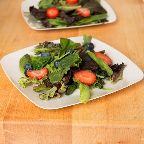 10 Pack 7.5" Square Plastic Ivory Salad Plates - Decodine