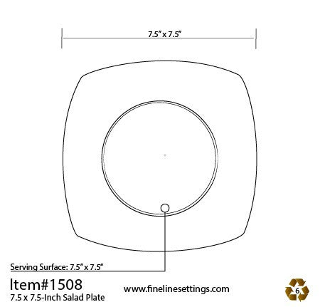 10 Pack 7.5" Square Plastic Ivory Salad Plates - Decodine