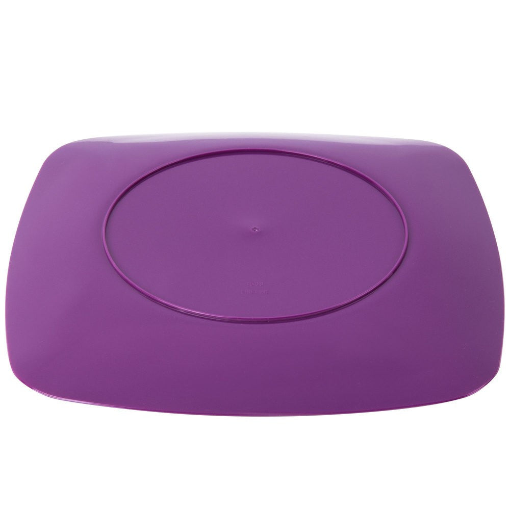 10 Pack 7.5" Square Plastic Purple/Mauve Salad Plates - Decodine
