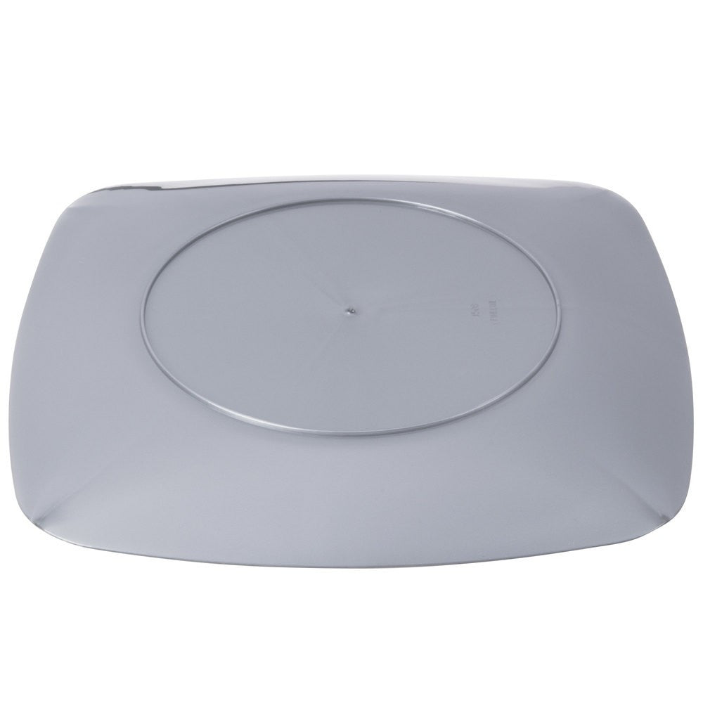 10 Pack 7.5" Square Plastic Silver Salad Plates - Decodine
