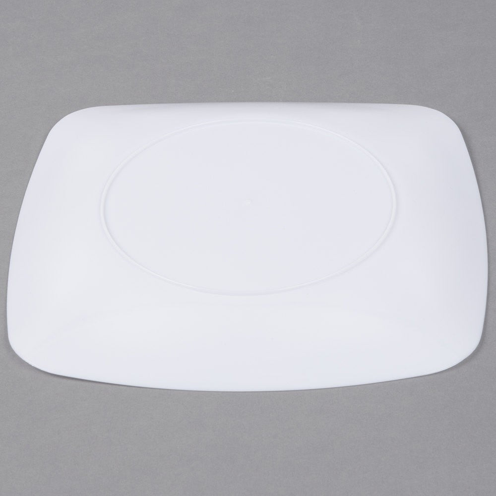 10 Pack 7.5" Square Plastic White Salad Plates - Decodine