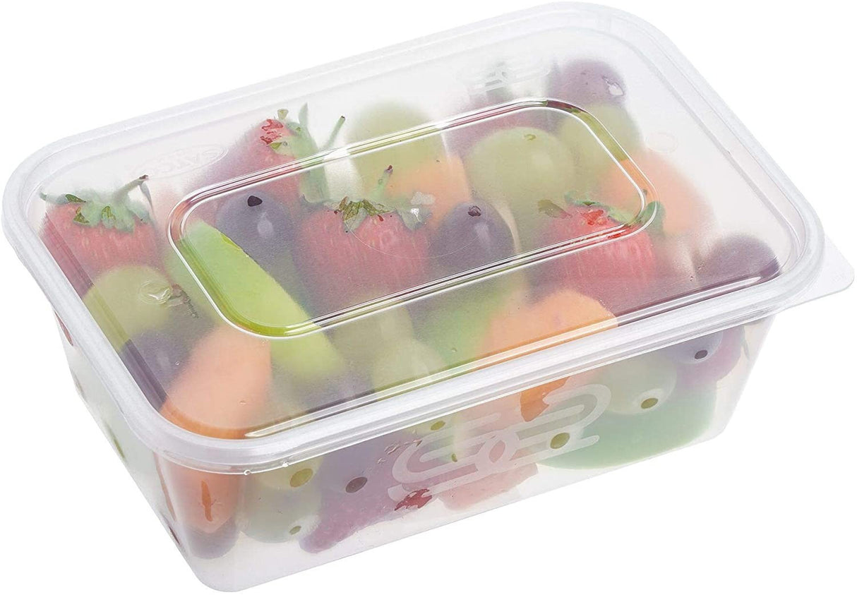 10 Pack 750ml Rectangular Plastic Containers with Lids - Decodine