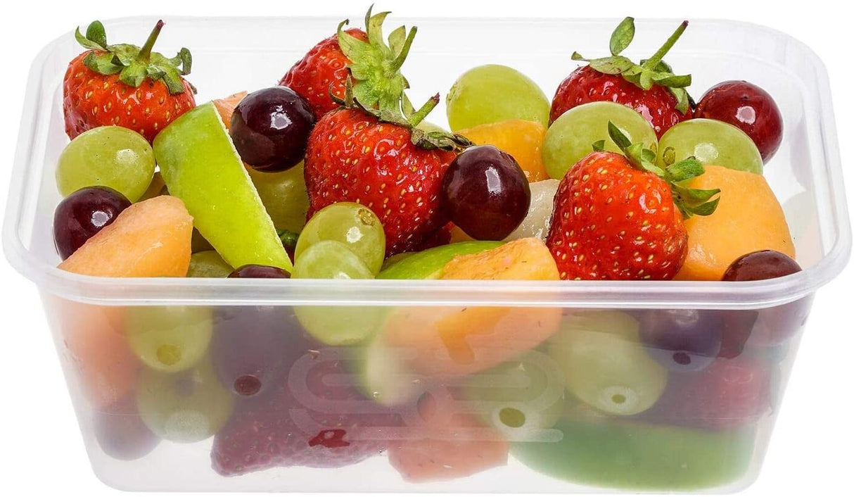 10 Pack 750ml Rectangular Plastic Containers with Lids - Decodine