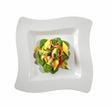10 Pack 8" Square Wavy Ivory Plastic Dinner Plates - Decodine
