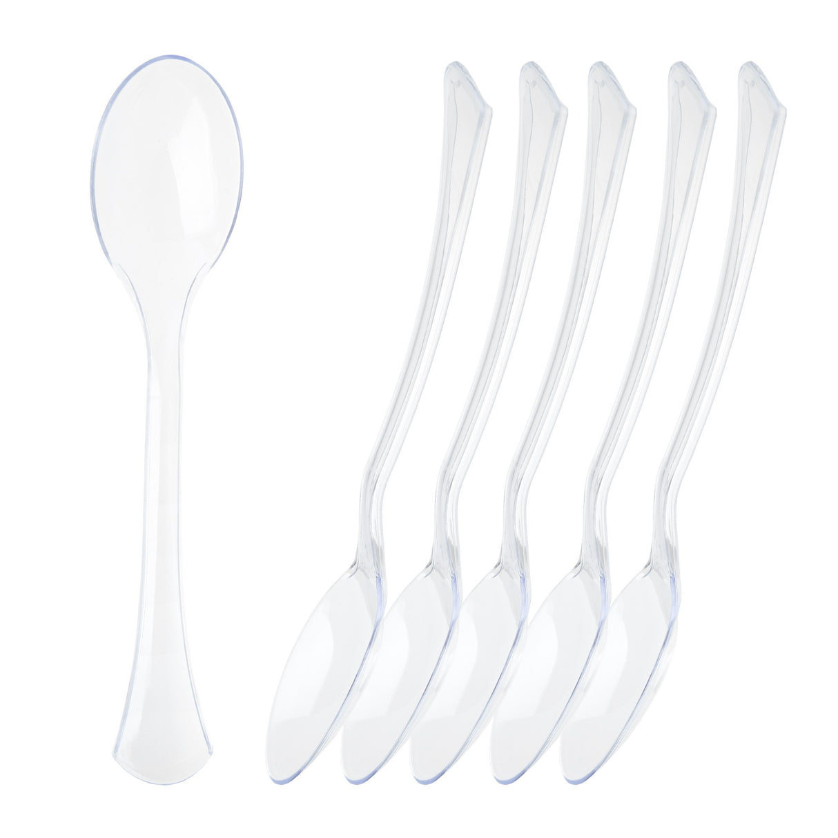 10 Pack 8.5" Clear Plastic Serving Spoons - Decodine
