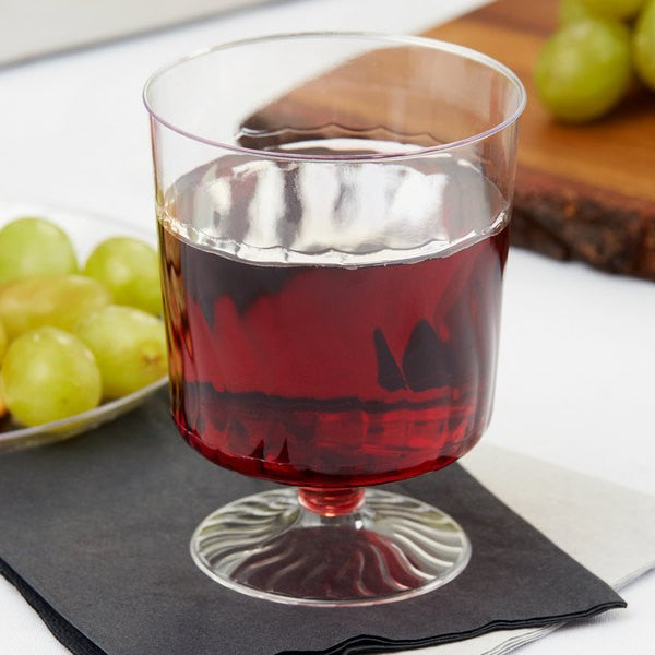 10 Pack 8oz Plastic Wine Glasses - Wine Cups - Decodine